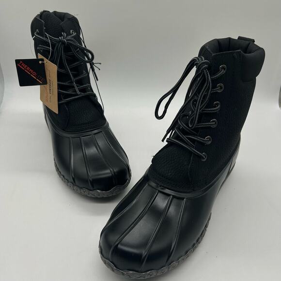 Weatherproof Boots Mens 8M Black Vintage Adam II Thermolite Duck Boots‎ NEW - Picture 1 of 12